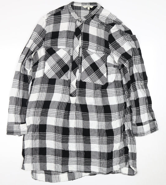 Next Women Black Plaid Shirt Dress Size 20