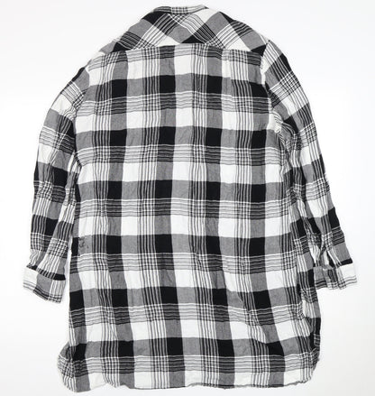 Next Women Black Plaid Shirt Dress Size 20
