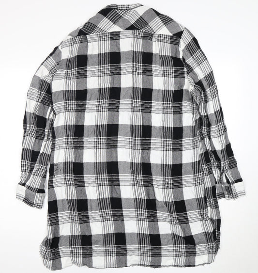 Next Women Black Plaid Shirt Dress Size 20