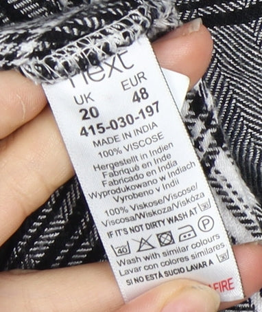 Next Women Black Plaid Shirt Dress Size 20