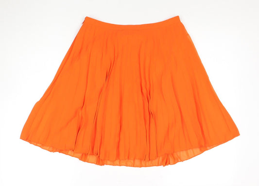 ASOS Women's Orange Pleated Skirt Size 10