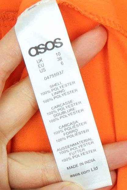 ASOS Women's Orange Pleated Skirt Size 10
