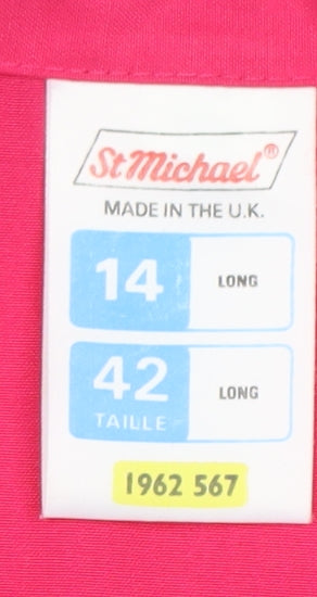 St Michael Women's Pink Long Collared Dress