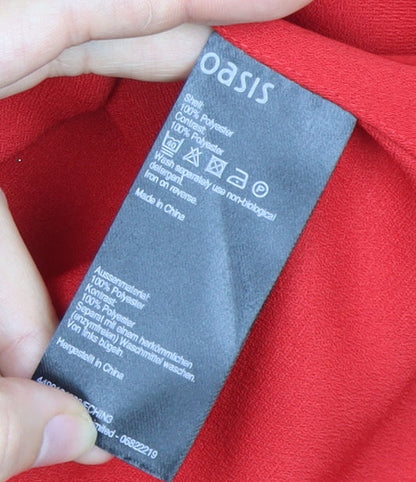 Womens UK Size 12 Oasis Red Basic Blouse