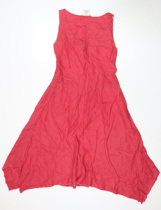L.K. Bennett Women's Pink Linen Sleeveless Dress Size 12