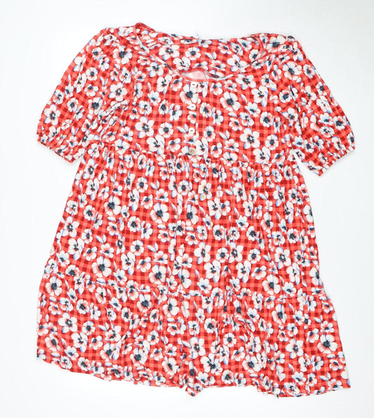 Next Women's Floral Red Dress Size 18