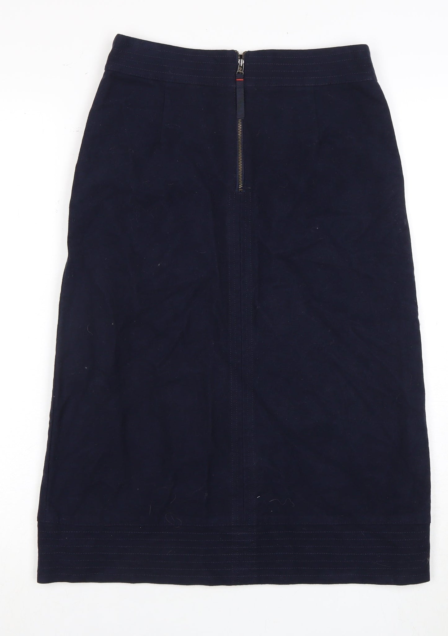 Boden Women's Blue Midi Pencil Skirt, Size 6, Zip Accent