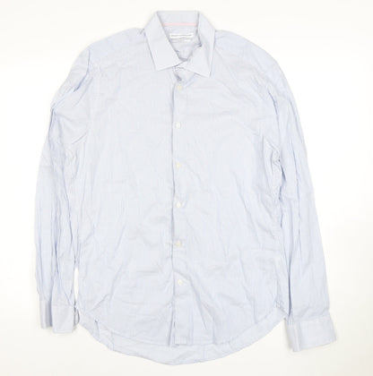 Mens UK Collar Size 16.5 French Connection Smart Blue  Dress Shirt