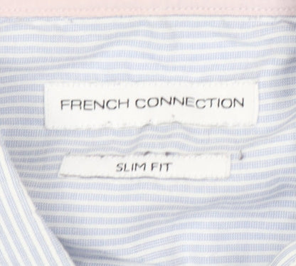 Mens UK Collar Size 16.5 French Connection Smart Blue  Dress Shirt