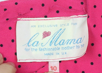 La Mama Pink Polka Dot Maternity Dress Size 10