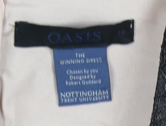 Oasis Women's Black Long Sleeve Floral Lace Dress