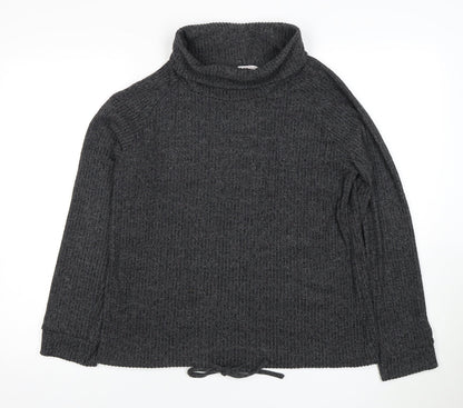Women's Grey Cowl Neck Sweatshirt, Size S, Casual