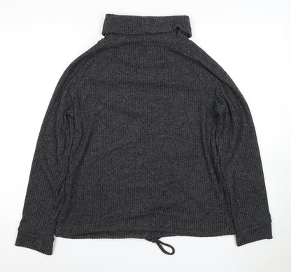 Women's Grey Cowl Neck Sweatshirt, Size S, Casual
