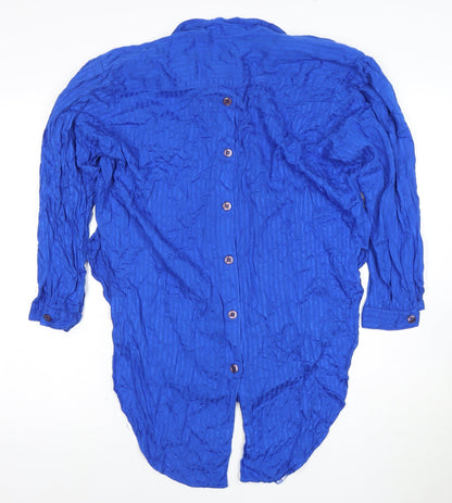 Jean Paul Women's Blue Button-Up Shirt Size 14