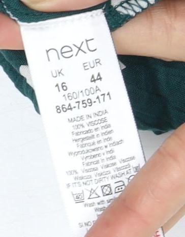 Next Women's Green Polka Dot Puff Sleeve Dress