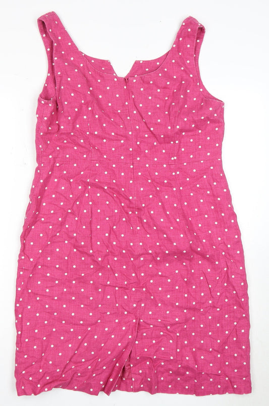 EAST Women's Pink Polka Dot Sheath Dress Size 14