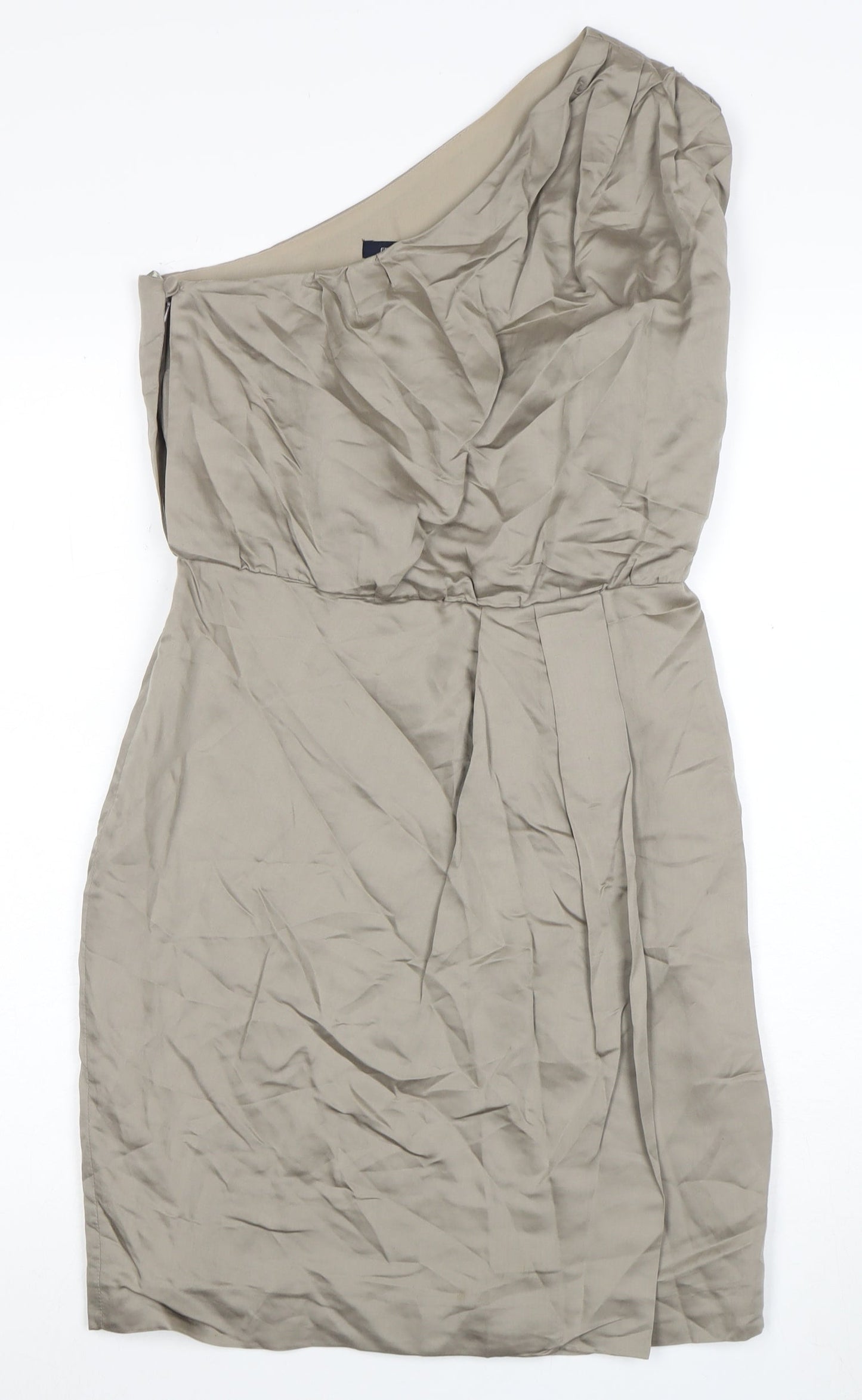 French Connection Women's Beige Asymmetric Dress, Size 8