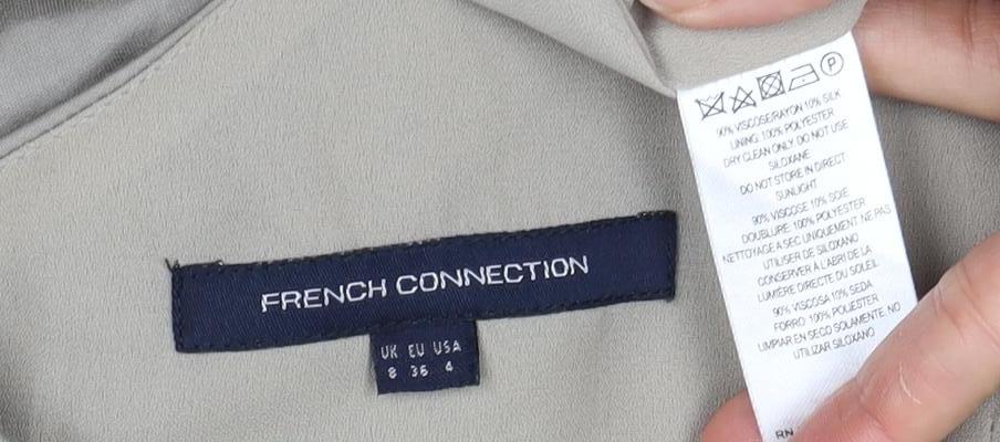 French Connection Women's Beige Asymmetric Dress, Size 8