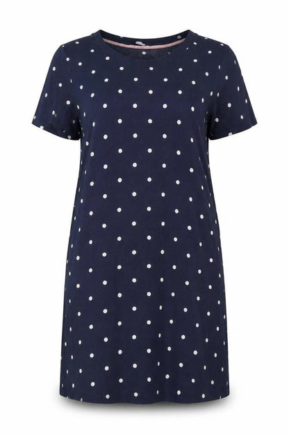 Joules Women's Blue Polka Dot Shift Dress Size 12