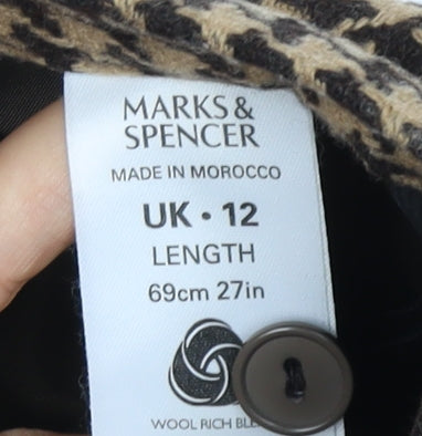 Marks and Spencer Women's Brown Midi Pencil Skirt, Size 12