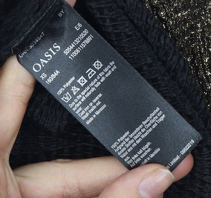 Womens UK Size XS Oasis Black Basic Blouse