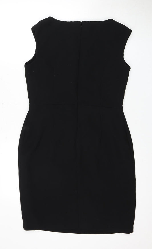 Next Women's Black Sheath Dress Size 14 Sleeveless