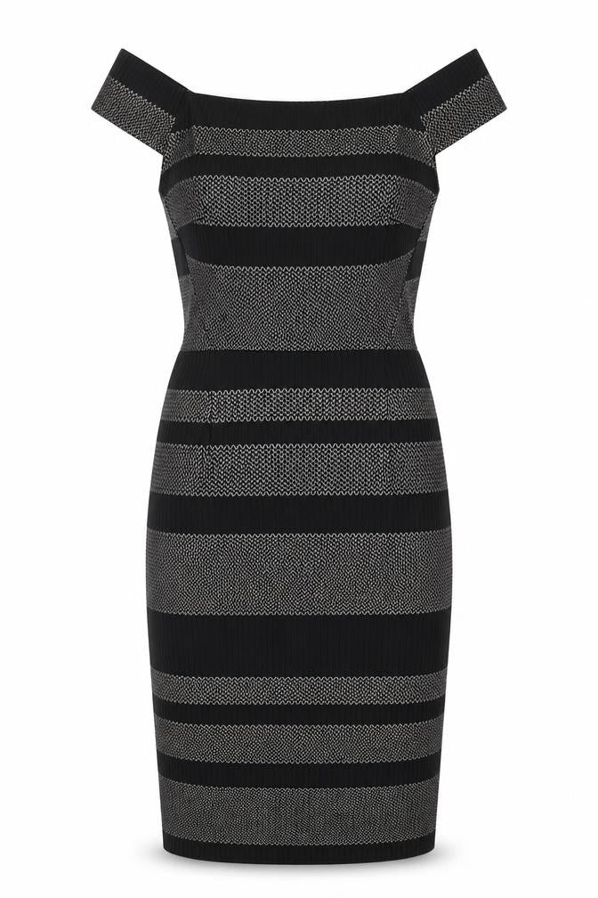 Warehouse Women Black Striped Dress Size 12