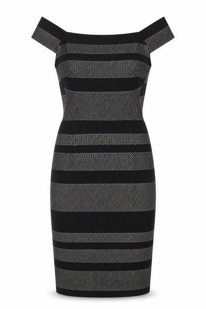 Warehouse Women Black Striped Dress Size 12