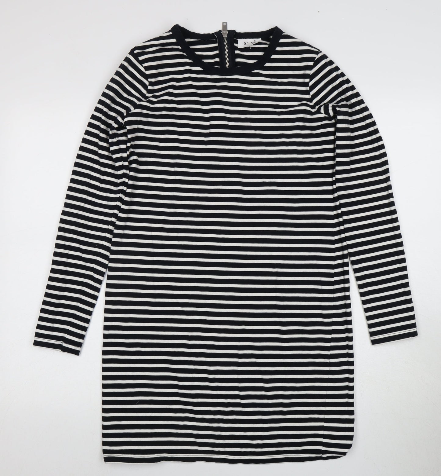 Seed Heritage Women's Black Striped Dress S Cotton