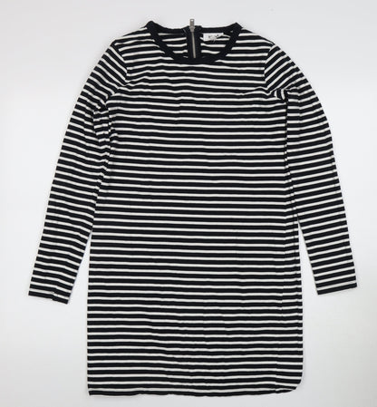 Seed Heritage Women's Black Striped Dress S Cotton