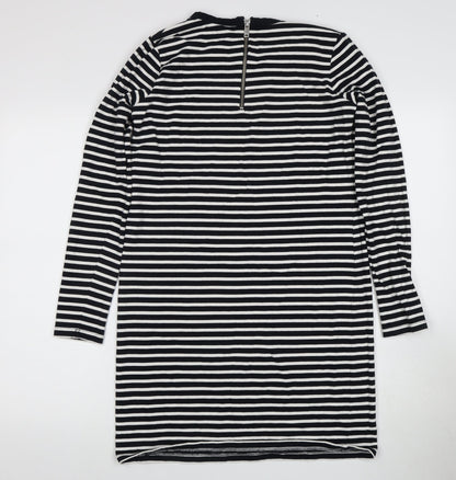 Seed Heritage Women's Black Striped Dress S Cotton