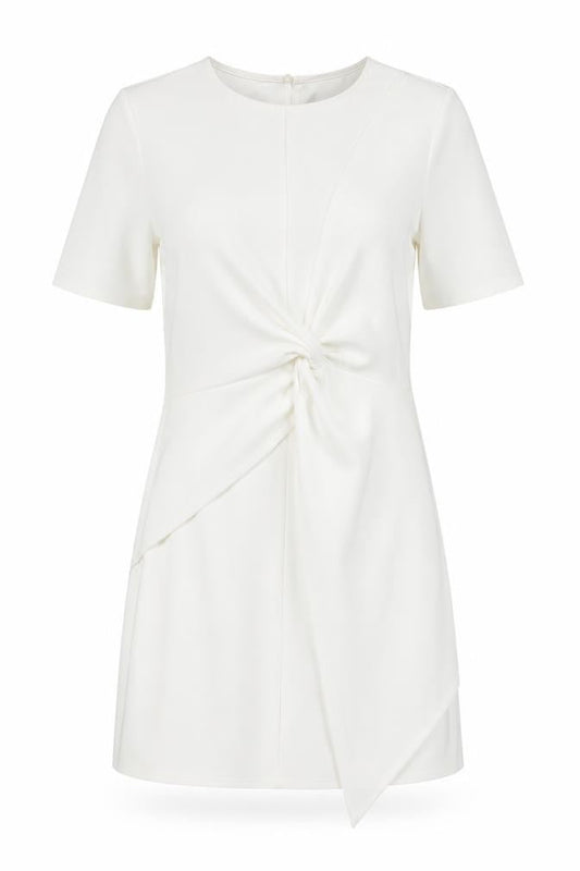 Front view of ASOS Women's White Shift Dress, size 10, Knee Length