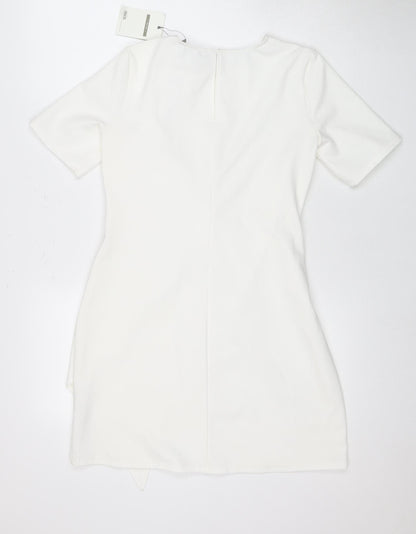 ASOS Women's White Shift Dress, Size 10, Knee Length