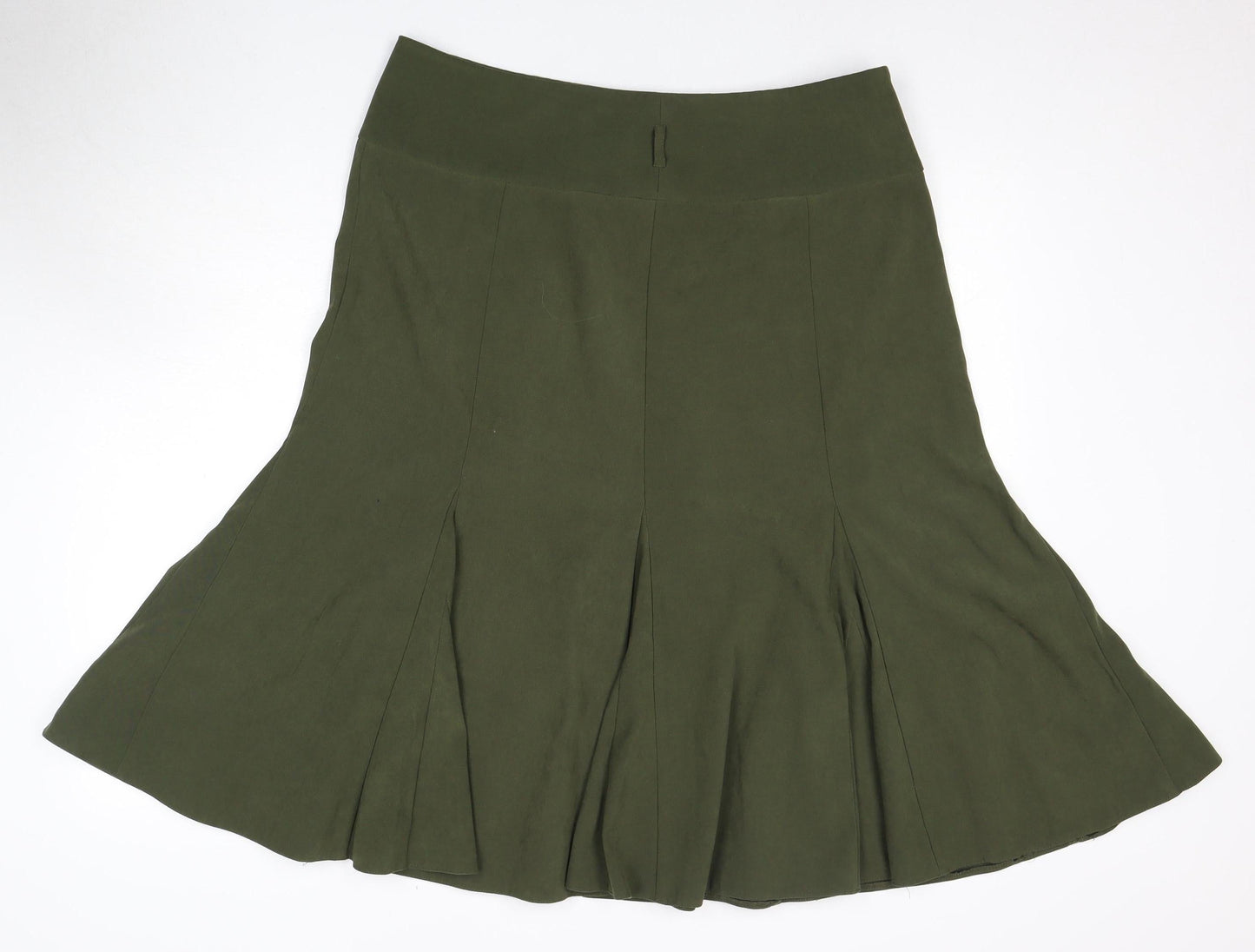 BHS Women's Green Flare Skirt Size 16 Knee Length
