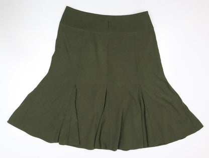 BHS Women's Green Flare Skirt Size 16 Knee Length