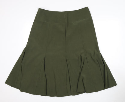 BHS Women's Green Flare Skirt Size 16 Knee Length