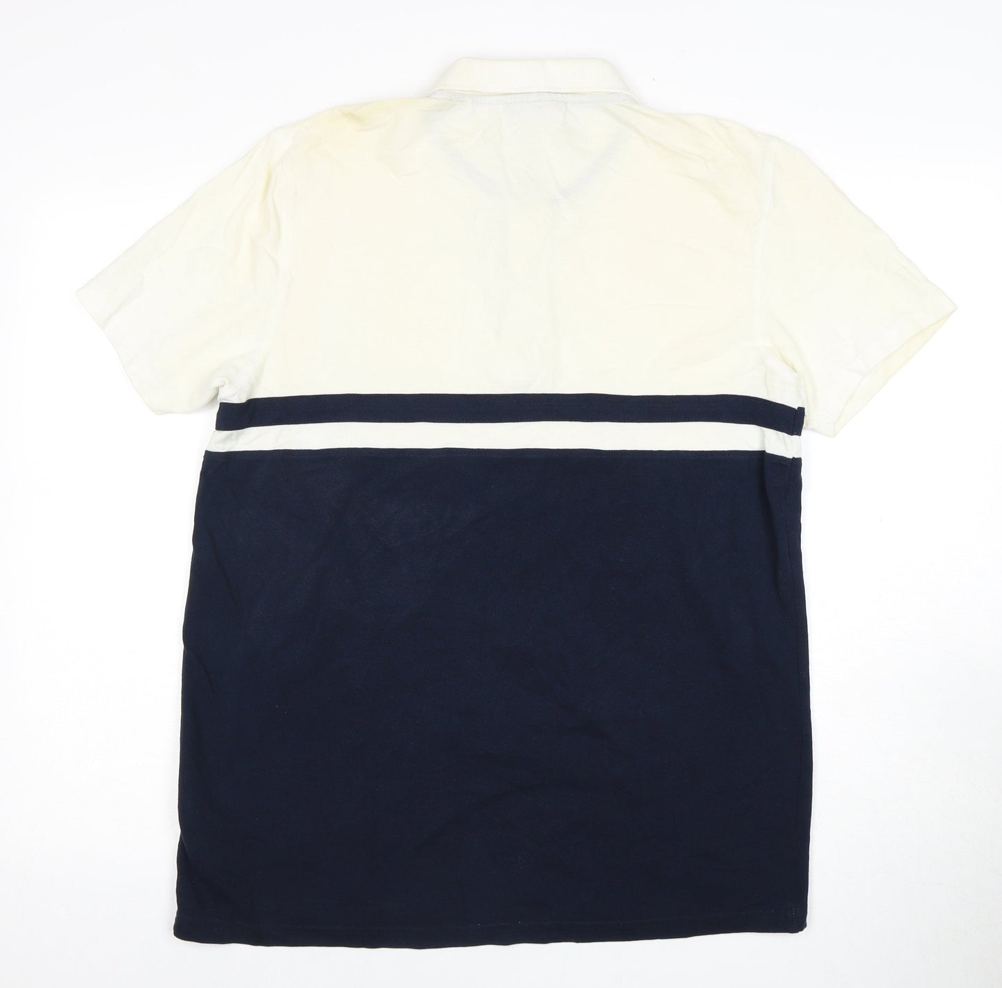 McKenzie Men's Beige and Blue Polo Shirt M