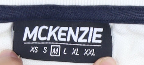 McKenzie Men's Beige and Blue Polo Shirt M