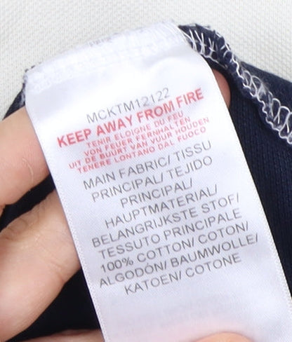 McKenzie Men's Beige and Blue Polo Shirt M