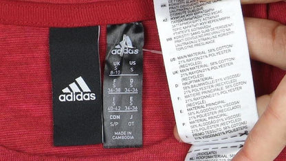 Adidas Women's Red T-Shirt S - Gym & Training Activewear