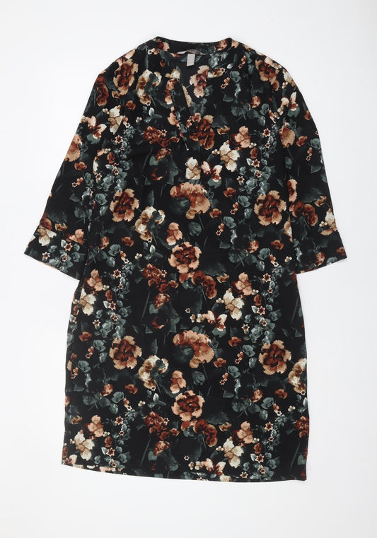 H&M Women's Floral Shift Dress - Size 8 Winter