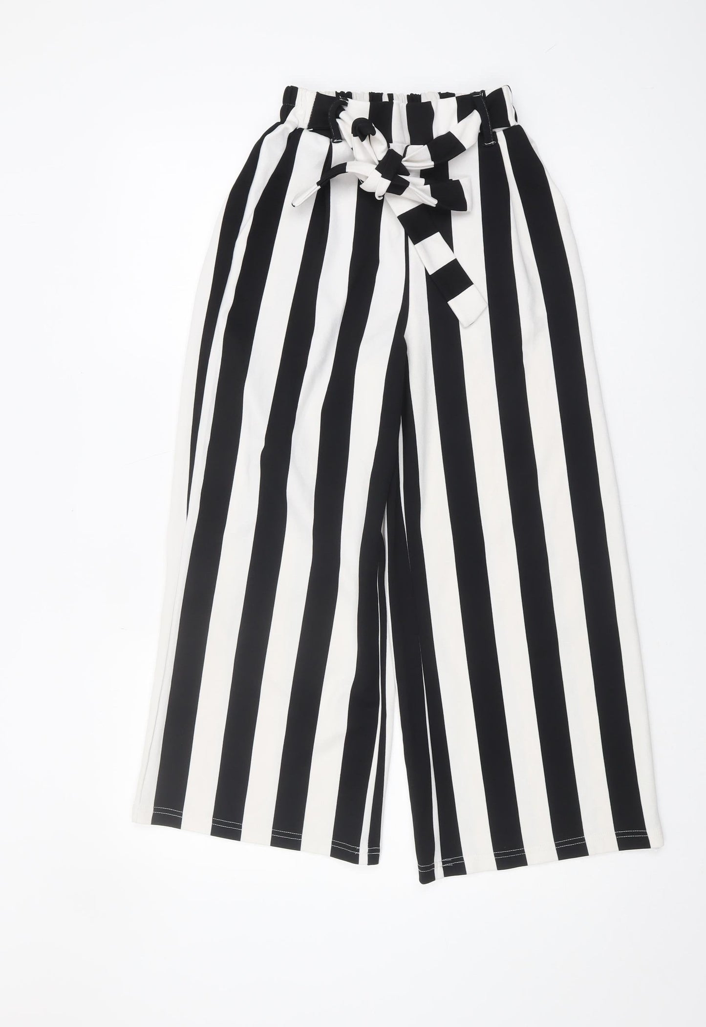 New Look Women's Black Striped Paperbag Trousers