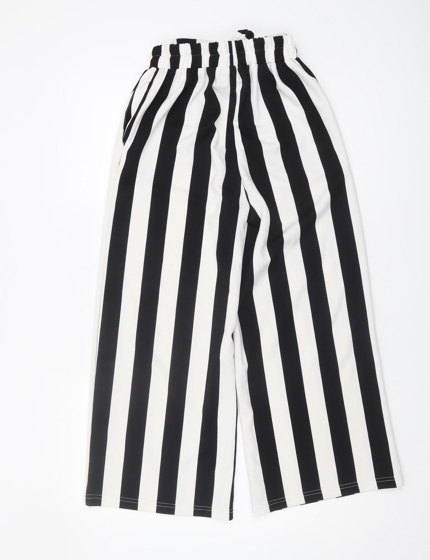 New Look Women's Black Striped Paperbag Trousers