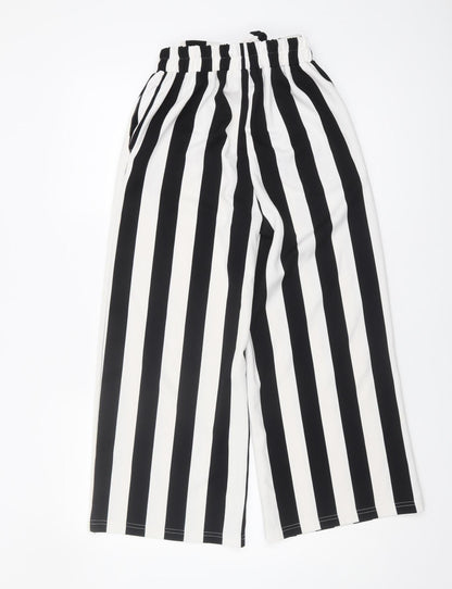New Look Women's Black Striped Paperbag Trousers