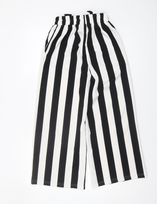 New Look Women's Black Striped Paperbag Trousers