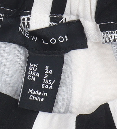 New Look Women's Black Striped Paperbag Trousers