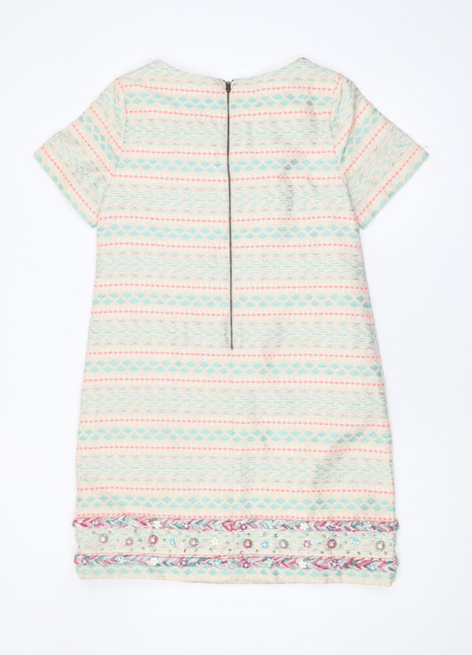 Monsoon Women’s Multicoloured Geometric Shift Dress Size 8