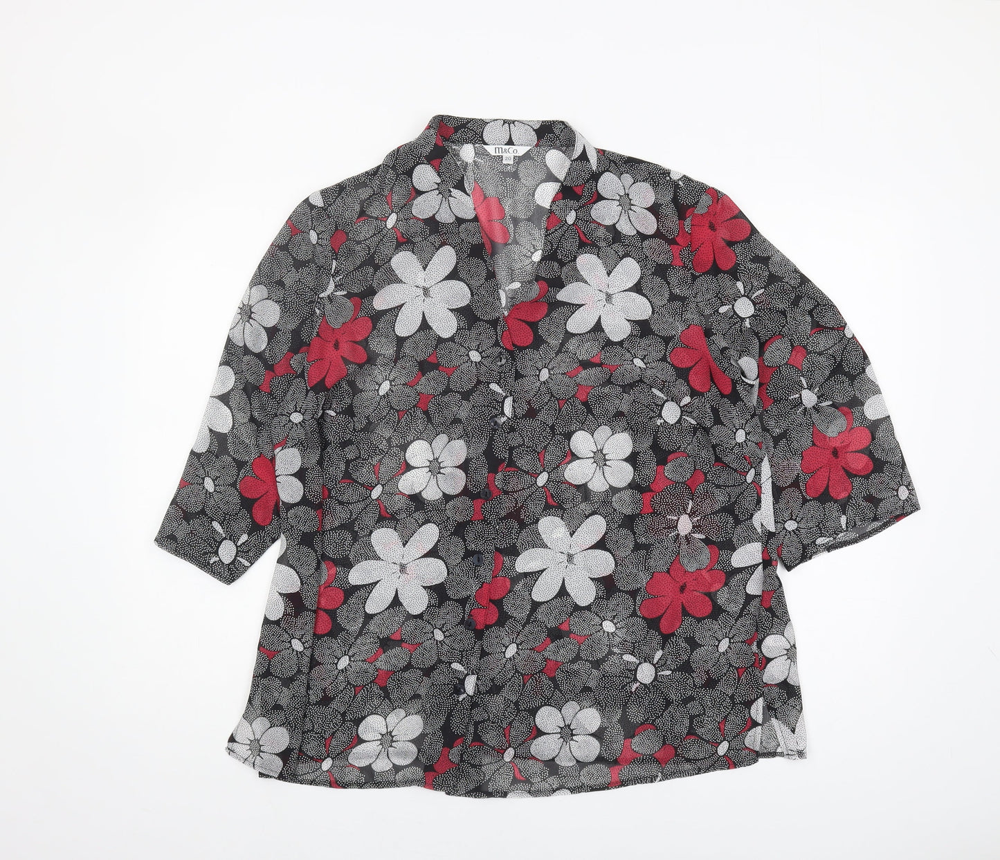 M&Co Women's Multicoloured Floral Blouse Size 20