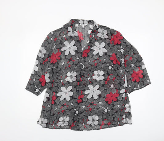 M&Co Women's Multicoloured Floral Blouse Size 20