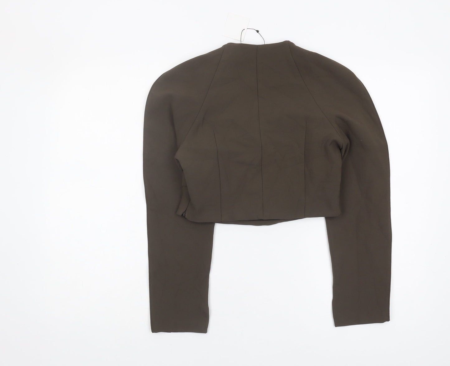 Womens UK Size M Zara Brown Cropped Blouse